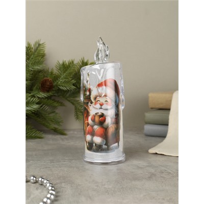 Свеча светодиодная 15х5 см Дед Мороз / DM-15 /уп 12/192/ новогодняя