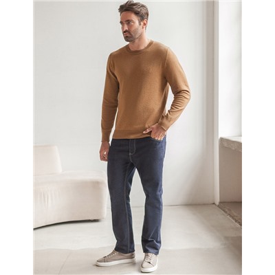 Джемпер с круглым воротом из хлопка с нейлоном