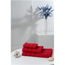 14418 Комплект полотенец 3 шт 350 грМ2 30*60; 50*80; 70*130 (Бордовый)