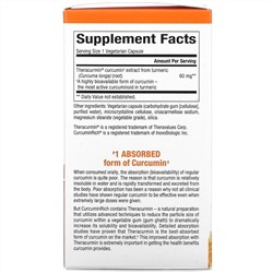 Natural Factors, CurcuminRich, Theracurmin двойной силы, 60 растительных капсул