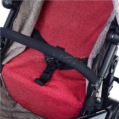 Коляска-трансформер для кукол, металлическая, с корзиной, цвет красно-серый