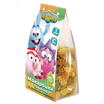 Макароны детские "Смешарики" Триколор 250г ЭКОПРОДУКТЫ, 1189862