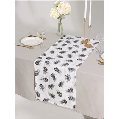 Дорожка на стол новогодняя Этель Merry Christmas 40×146 см, 100% хлопок, саржа 190 г/м², белая