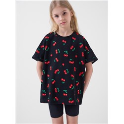 Комплект трикотажный для девочек: брюки (легинсы укороченные), фуфайка (футболка)