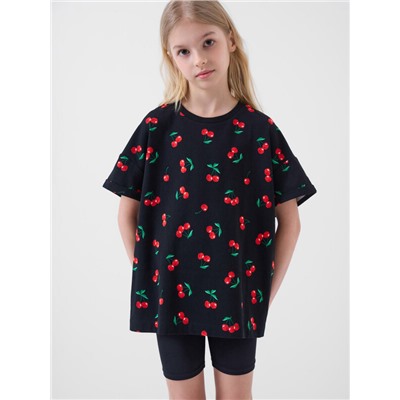 Комплект трикотажный для девочек: брюки (легинсы укороченные), фуфайка (футболка)