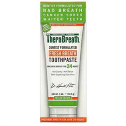 TheraBreath, Освежающая дыхание зубная паста, с мягким мятным вкусом, 4 унции (113,5 г)