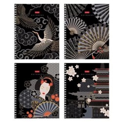 Тетрадь  96л линия на спирали "Символы Азии" перф. на отр., 3D фольга,3D лак 090360 96Т5лофлВ2гр Хатбер