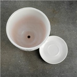 Горшок для цветов «Белое серебро», 1.8 л, d=15.6 см, h=14.4 см, керамика, с поддоном, белый