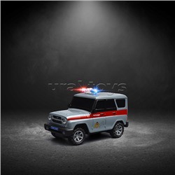 Машина UAZ Hunter Росгвардия, р/у 18 см, свет, сер, в коробке