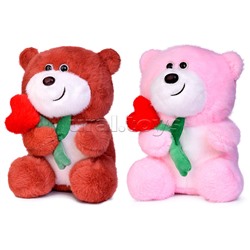 Мягкая игрушка "Медведь" с цветком,21 см.