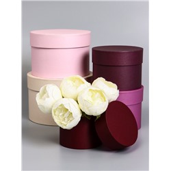 Набор круглых подарочных коробок 5 в 1« Лаванда», 20×19×14 - 15×15×10 см