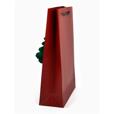 Пакет подарочный «Новый год», тиснение, с бумажной объёмной ёлкой, 25.5×30×9 см