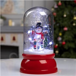 Светодиодная фигура «Капсула со снеговиком» 18×30×18 см, пластик, батарейки ААх3 (не в комплекте), USB, свечение белое