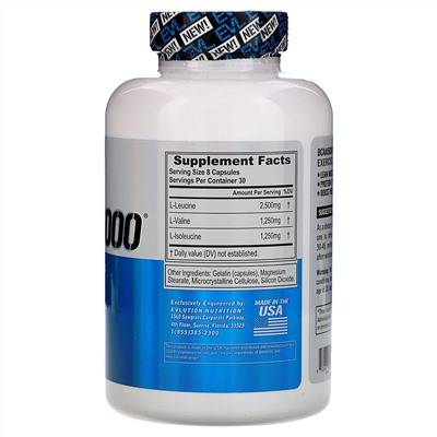 EVLution Nutrition, BCAA5000, 240 капсул