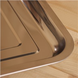 Поддон - испаритель для соляного брикета, нержавеющая сталь, 36×27 см, толщина 0.4 мм