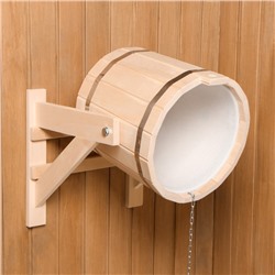 Обливное устройство для бани «Русская забава», 15 л, липа, пластиковая вставка, «Добропаровъ»