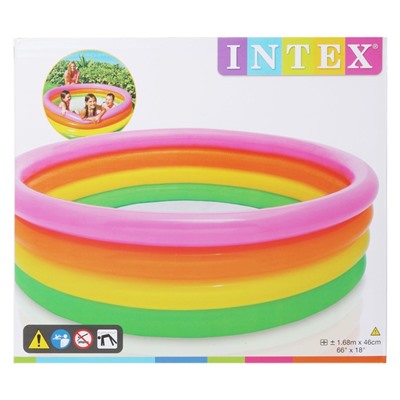 Бассейн надувной INTEX «Радуга», 168×46 см, от 3 лет, 56441NP