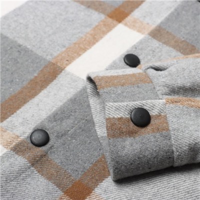 Рубашка мужская в клетку MIST, размер 48, серый