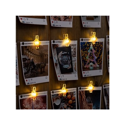 УЦЕНКА НИТЬ ROSA DECOR "Прищепки цыплята", LED-20-3V, ААх2 (не в компл.), фиксинг, Т/БЕЛЫЙ 1097166