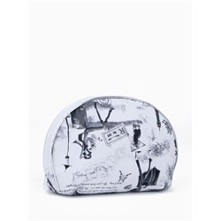 Набор женских косметичек 5 в 1 на молниях, с принтом, серый