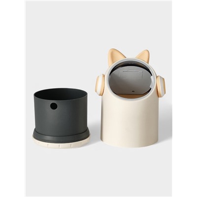 Ведро для мусора сенсорное настольное SAVANNA, 2 л, в ушах и наушниках, бежевое