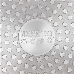 Сковорода Magistro Flame, d=24 см, h=4.7 см, ручка soft-touch, антипригарное покрытие, индукция, кованый алюминий, чёрная
