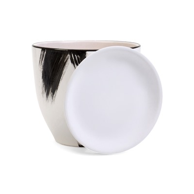 Горшок для цветов «Штрих», керамика, с поддоном, набор 4 шт.: 400 мл, 1 л, 2.5 л, 5 л