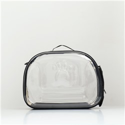 Переноска для животных, 42×32×28 см, прозрачная, бежевая