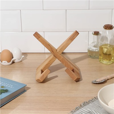 Подставка деревянная для книг, планшетов Adelica, 16.5×12.5×16.5 см, длина 1 детали 22.5 см, берёза