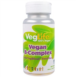 VegLife, веганский комплекс витаминов группы B, 100 таблеток