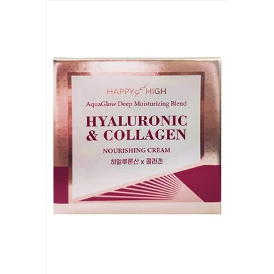 HAPPY HIGH Питательный крем для лица с гиалуроновой кислотой и коллагеном / Aqua Glow Deep Moisturizing Blend, 50 г KRISTALLER, 1120605