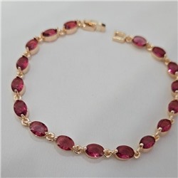 Браслет на руку ювелирная бижутерия коллекция "Дубай", вставка: фианиты, цвет: рубиновый, арт.414.087