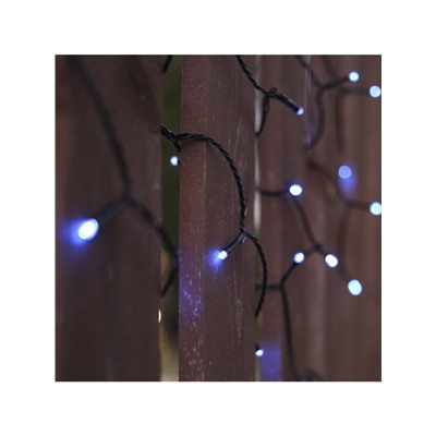 Гирлянда «Нить» 10 м, IP44, тёмная нить, 100 LED, свечение синее, 8 режимов, 220 В