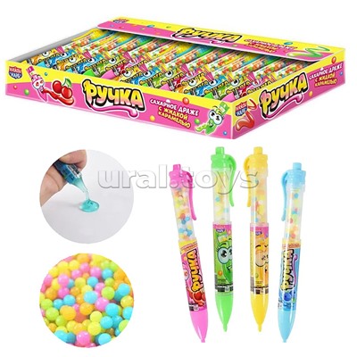 Сахарное драже с жидкой карамелью "Ручка" ассорти 8г*30шт