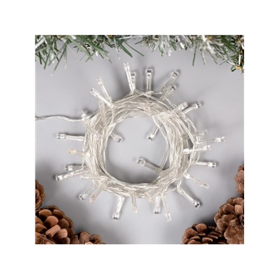 Гирлянда «Нить» 4 м, IP20, прозрачная нить, 40 LED, 2 режима, батарейки AAх3 (нет в комплекте), свечение мульти