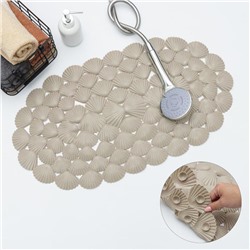 Коврик противоскользящий в ванну Доляна «Ракушки», на присосках, 38×68 см, МИКС