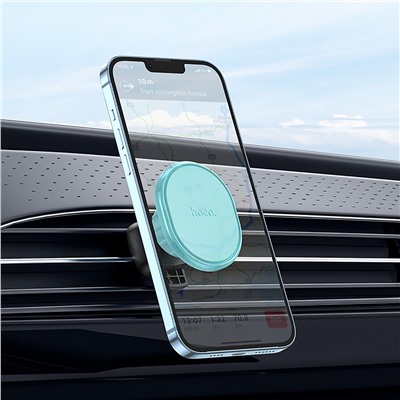 Держатель автомобильный Hoco магнитный H1 Crystal в дефлектор (mint)