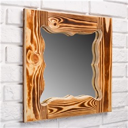 Зеркало резное «Бабочка», сосна, обожжённое, 40×40 см, ромб