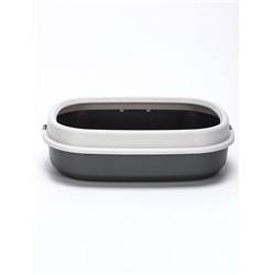 Лоток для кошек Фур-Мур 48×35.5 см с бортом + совок, Soft-touch. смоки