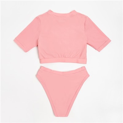 Купальник раздельный с топом женский MINAKU, размер 48, розовый