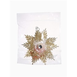 Ёлочная игрушка «Зимнее волшебство. Снежинка - звёздная сияние», 13×13.5 см, золото