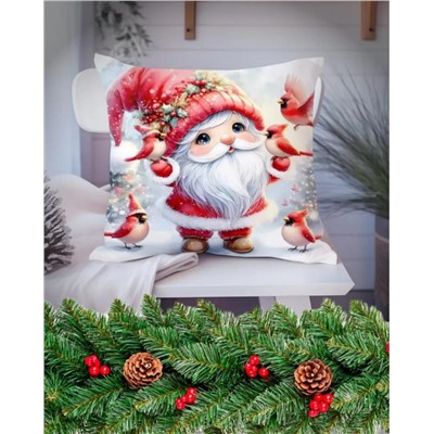 Наволочка декоративная новогодняя 45х45 на молнии, без наполнения