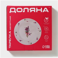 Тарелка десертная Доляна «Пташка», d=20.5 см, фарфор, белая