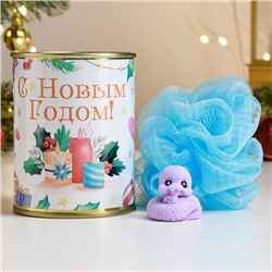 Набор в консервной банке «С новым годом!» змея мыло, мочалка