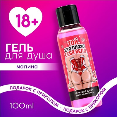 Гель для душа «Той, кто плохо себя вела», 100 мл, аромат малины, 18+, Чистое счастье