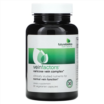 Futurebiotics, VeinFactors, противоварикозный комплекс, 90 вегетарианских капсул