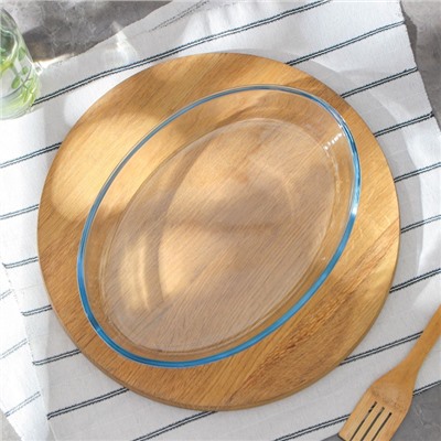 Форма для запекания и выпечки овальная Paşabahçe Borcam, 2 л, жаропрочное стекло, прозрачная