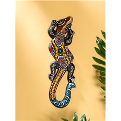 Панно «Геккон цветная абстракция», 30 см, дерево, МИКС