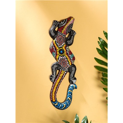 Панно «Геккон цветная абстракция», 30 см, дерево, МИКС