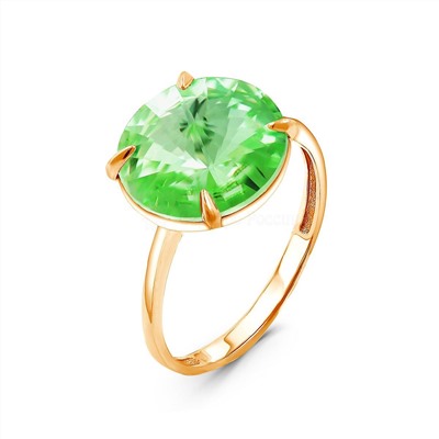 Кольцо из золочёного серебра с кристаллом Swarovski 925 пробы кл-002з-238